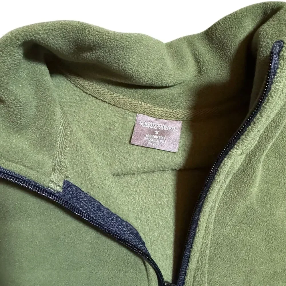 Mens Great Northwest Green Waffle Quarter Zip Pullover Size‎ Small